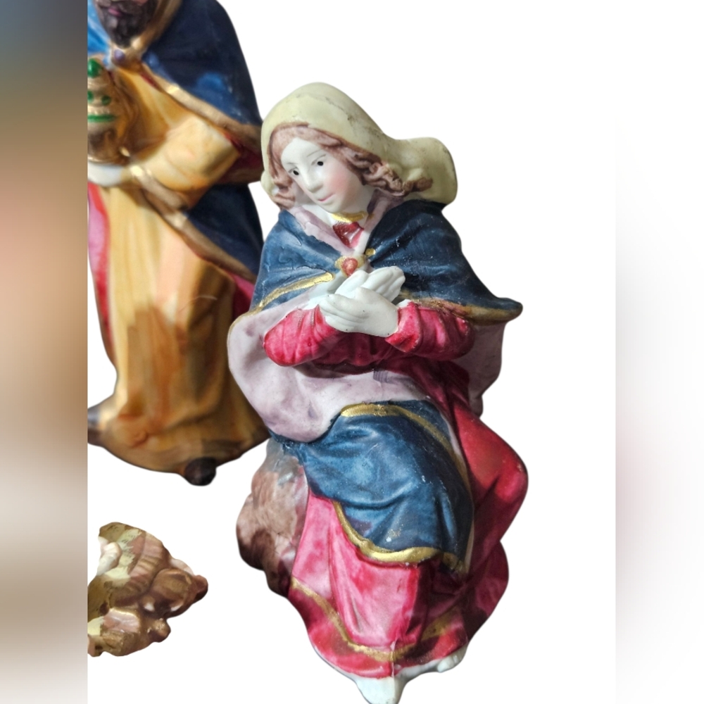 Vintage Christmas Nativity Set 13‎ Piece Manger Birth Of Jesus Collectors Creche - Picture 5 of 16
